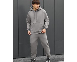 Фото - Утепленный спортивный костюм Staff es gray oversize fleece - Men box