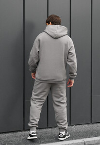 Фото - Утепленный спортивный костюм Staff es gray oversize fleece - Men box