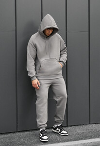 Фото - Утепленный спортивный костюм Staff es gray oversize fleece - Men box