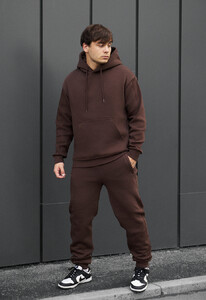 Фото - Спортивний оверсайз костюм Staff cr brown oversize fleece - Men box