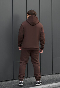 Фото - Спортивний оверсайз костюм Staff cr brown oversize fleece - Men box
