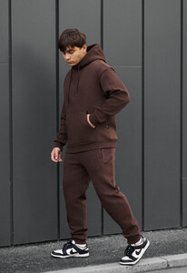 Фото - Спортивний оверсайз костюм Staff cr brown oversize fleece - Men box