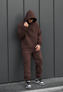 Фото - Спортивний оверсайз костюм Staff cr brown oversize fleece - Men box