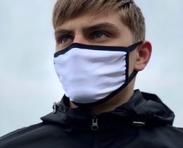 Фото - Маска многоразовая универсальная белая с черной окантовкой - Men box