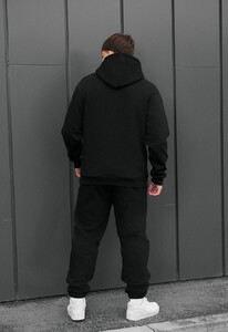 Фото - Однотонный зимний костюм Staff fiv black fleece - Men box