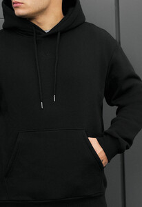 Фото - Однотонный зимний костюм Staff fiv black fleece - Men box
