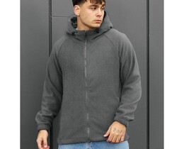 Базовое теплое худи для мужчин Staff zip gray fleece - Men box Фото - Базовое теплое худи для мужчин Staff zip gray fleece - Men box