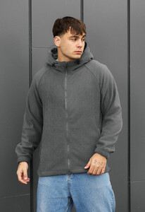 Фото - Базовое теплое худи для мужчин Staff zip gray fleece - Men box