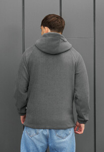 Фото - Базовое теплое худи для мужчин Staff zip gray fleece - Men box