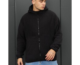 Фото - Теплое оверсайз худи Staff black zip fleece oversize - Men box