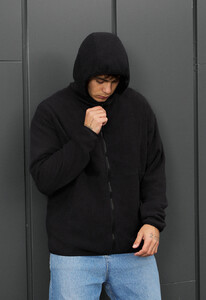Фото - Теплое оверсайз худи Staff black zip fleece oversize - Men box