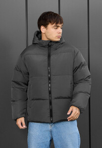 Фото - Однотонна зимова куртка Staff ki gray - Men box