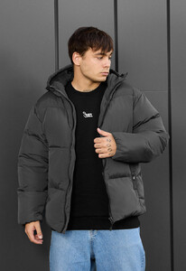 Фото - Однотонна зимова куртка Staff ki gray - Men box
