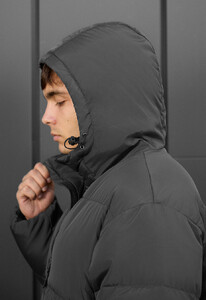 Фото - Однотонна зимова куртка Staff ki gray - Men box