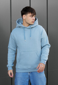 Фото - Однотонное голубое худи Staff blue basic fleece - Men box