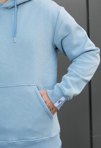 Фото - Однотонное голубое худи Staff blue basic fleece - Men box