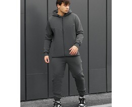Фото - Однотонный спортивный костюм Staff ni gray fleece - Men box