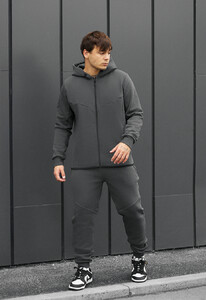 Фото - Однотонный спортивный костюм Staff ni gray fleece - Men box
