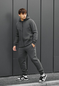 Фото - Однотонный спортивный костюм Staff ni gray fleece - Men box