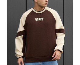 Фото - Брендированный свитшот Staff logo brown & brown oversize fleece - Men box