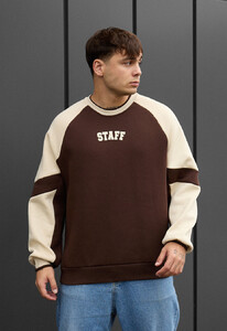 Фото - Брендированный свитшот Staff logo brown & brown oversize fleece - Men box