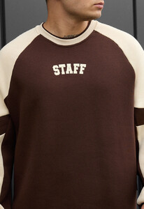 Фото - Брендированный свитшот Staff logo brown & brown oversize fleece - Men box