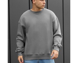 Фото - Зимний оверсайз свитшот Staff gray oversize fleece - Men box