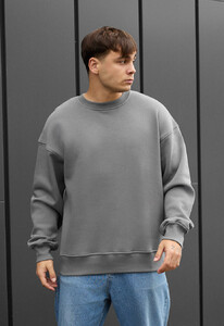 Фото - Зимний оверсайз свитшот Staff gray oversize fleece - Men box