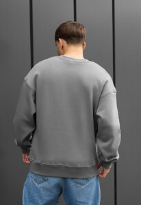 Фото - Зимний оверсайз свитшот Staff gray oversize fleece - Men box