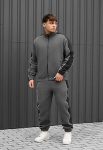 Фото - Теплый спортивный костюм Staff eli gray & black reflective fleece - Men box