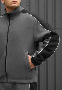 Фото - Теплый спортивный костюм Staff eli gray & black reflective fleece - Men box