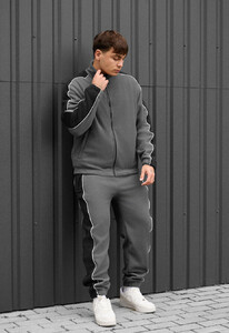 Фото - Теплый спортивный костюм Staff eli gray & black reflective fleece - Men box