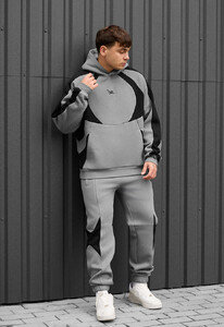 Фото - Теплый мужской костюм Staff mil gray & black - Men box