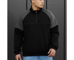 Фото - Оверсайз світшот Staff black & gray zip reflective oversize fleece - Men box
