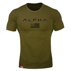 Фото - Футболка в американском стиле Alpha зеленого цвета - Men box