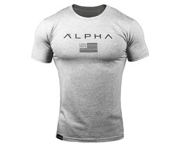 Фото - Сіра чоловіча футболка Alpha для занять спортом - Men box