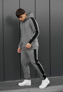 Фото - Зимний спортивный костюм Staff lo gray & black fleece - Men box