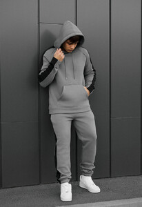 Фото - Зимний спортивный костюм Staff lo gray & black fleece - Men box