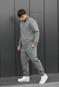 Фото - Повсякденний теплий костюм Staff tap gray fleece - Men box