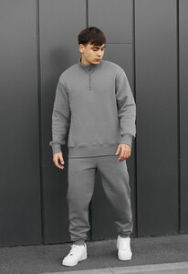 Фото - Повсякденний теплий костюм Staff tap gray fleece - Men box