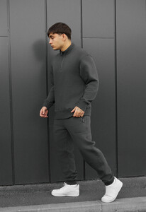 Фото - Темно-сірий зимовий костюм Staff tap dark gray fleece - Men box