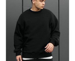 Фото - Базовий зимовий світшот Staff black oversize fleece - Men box