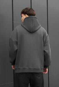 Фото - Темно-серое оверсайз худи Staff dark gray oversize fleece - Men box