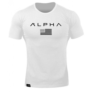 Фото - Футболка в американском стиле Alpha белого цвета - Men box