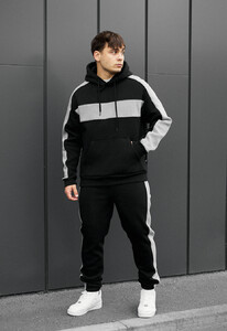 Фото - Спортивный утепленный костюм Staff rik black & gray oversize fleece - Men box