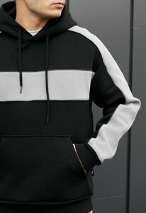 Фото - Спортивный утепленный костюм Staff rik black & gray oversize fleece - Men box