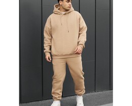 Фото - Повсякденний теплий костюм Staff bel beige oversize fleece - Men box