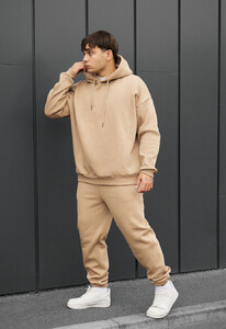 Фото - Повсякденний теплий костюм Staff bel beige oversize fleece - Men box