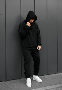 Фото - Зимний спортивный костюм Staff bel black oversize fleece - Men box