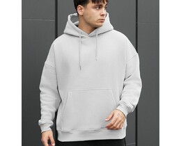 Фото - Зимове оверсайз худі Staff light gray oversize fleece - Men box
